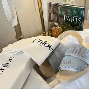 Chloé woody sandals like new blue